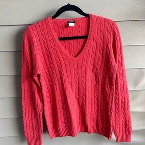 J. Crew Coral V-Neck Sweater
